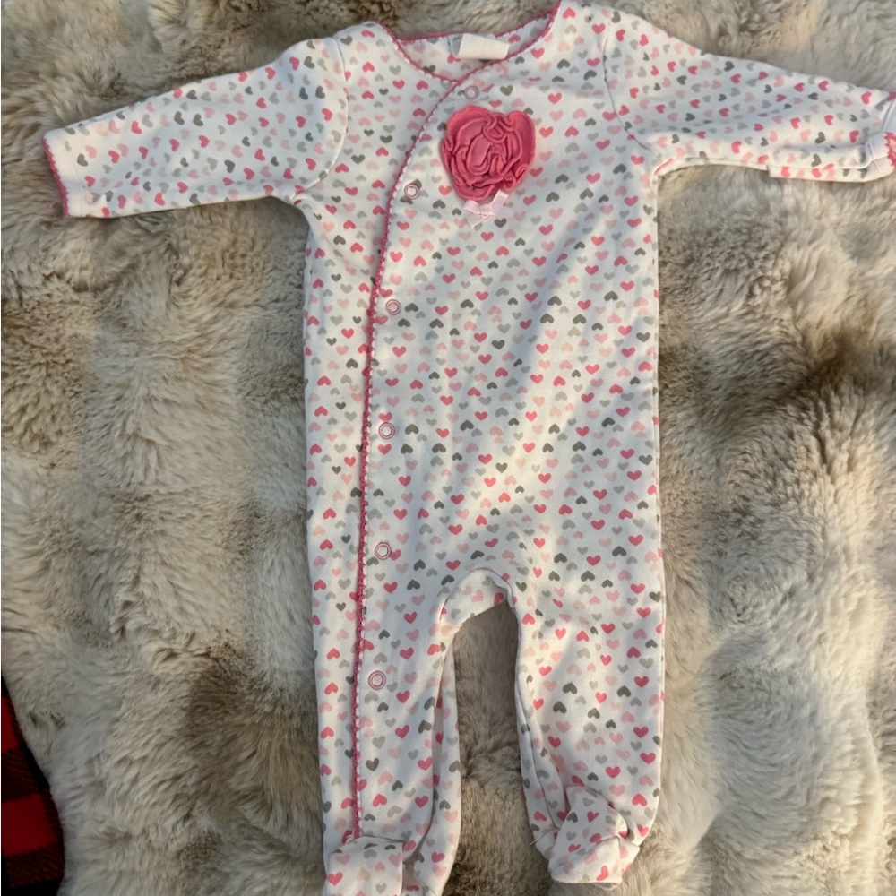 Heart Patterned Kids One Piece